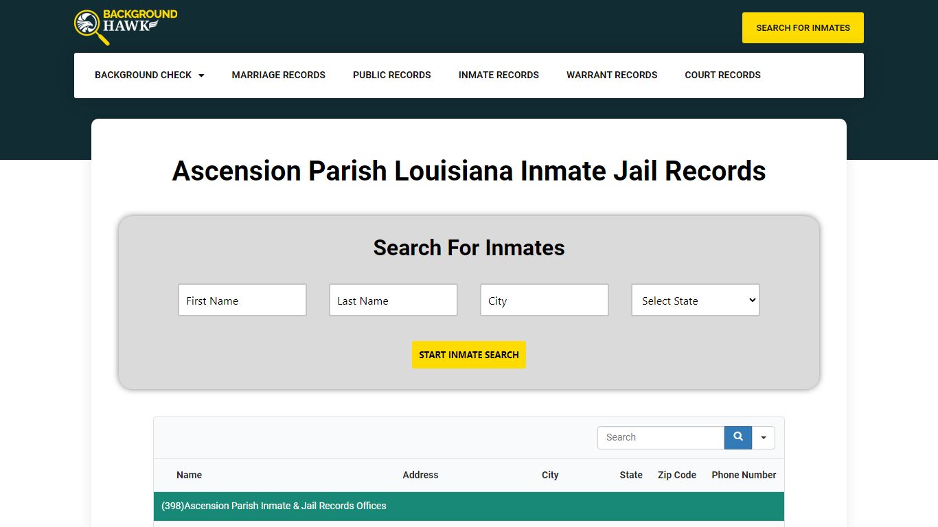 Inmate Jail Records in Ascension Parish , Louisiana